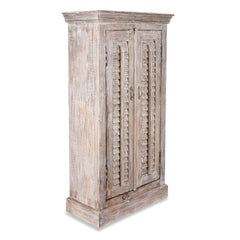 Salvage Reclaimed Wood Hand Carved Almirah Cabinet Wardrobe 04