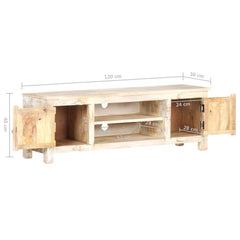 Rainbow Block Print Reclaimed Wood Carved Panel Entertainment Unit TV Stand B23