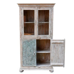 Indian Hand Carved Solid Wooden Cupboard Wardrobe D56