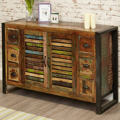 Aspen Reclaimed Wood Industrial Sideboard Buffet Hutch 120cm