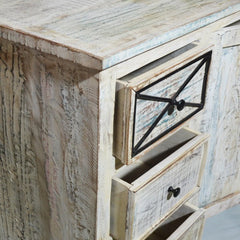 RUSTICA reclaimed timber boat wood sideboard White 200x50x90cm