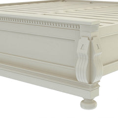 Blanc Indian Solid Wood Platform Bed White