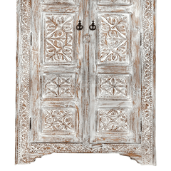 Indian Hand Carved Solid Wooden Cupboard Wardrobe D44