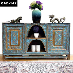 Kalah Indian Hand Carved Solid Wooden Sideboard