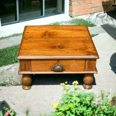 Indian Hand Carved Solid Wood Bajot Coffee Table C60