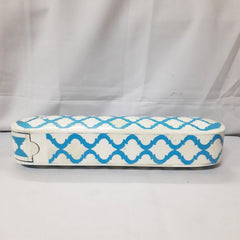Real Bone Inlay Designer Luxury Pencil Box Gift Storage Blue