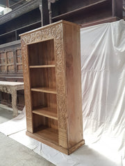 Indian Mughal Hand Carved Solid Wooden Beautiful Bookcase 106x40x183cm