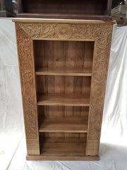 Indian Mughal Hand Carved Solid Wooden Beautiful Bookcase 106x40x183cm