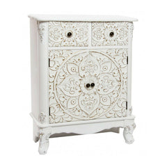 Hand Carved Solid wood sideboard White