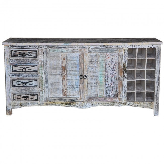 RUSTICA Reclaimed Wood Sideboard White 180x45x90 cm