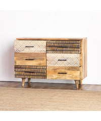 The Attic Indian Handmade Carved Solid Wood Chest of Drawers