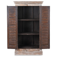 Salvage Reclaimed Wood Hand Carved Almirah Cabinet Wardrobe 04