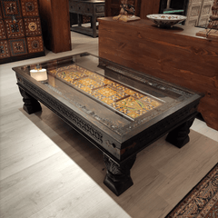 Mughal Hand Painted Solid Wood Coffee Table C29