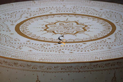 Indian Hand Painted Drum Solid Wood Coffee Table C134