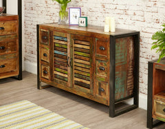 Aspen Reclaimed Wood Industrial Sideboard Buffet Hutch 120cm