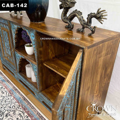 Kalah Indian Hand Carved Solid Wooden Sideboard