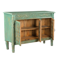 French Arched Hand Carved Mirror Doors Sideboard S76