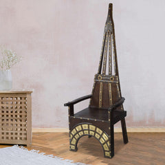Earth Industrial metal and wood Chair 09