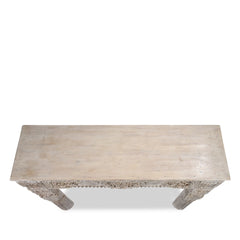 Antique Indian Hand Carved Solid Wood Console Table 03