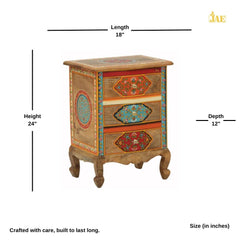 Pandora Hand Painted Multicolored Wooden Side Table