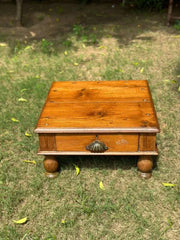 Indian Hand Carved Solid Wood Bajot Coffee Table C60