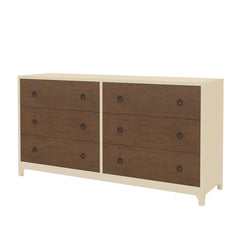 Blanc Indian Solid Wood Two Tone Bedroom Dresser With 6 Drawers