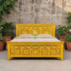 Hand Carved Mango Wood Bed Frame 186
