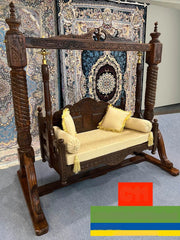 Maharaja Indian Hand Carved Painted 2 seater Swing