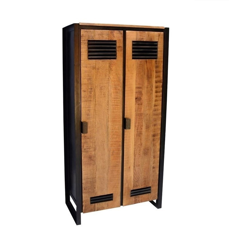 Industrial Cupboard in metal and wood 2 doors