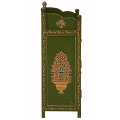 Hand-Painted Solid Wood Cabinet In Multi-Colour