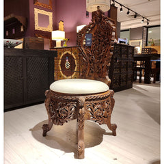 Indian Hand Carved Solid Wood Chair For Dining & Living Room 02