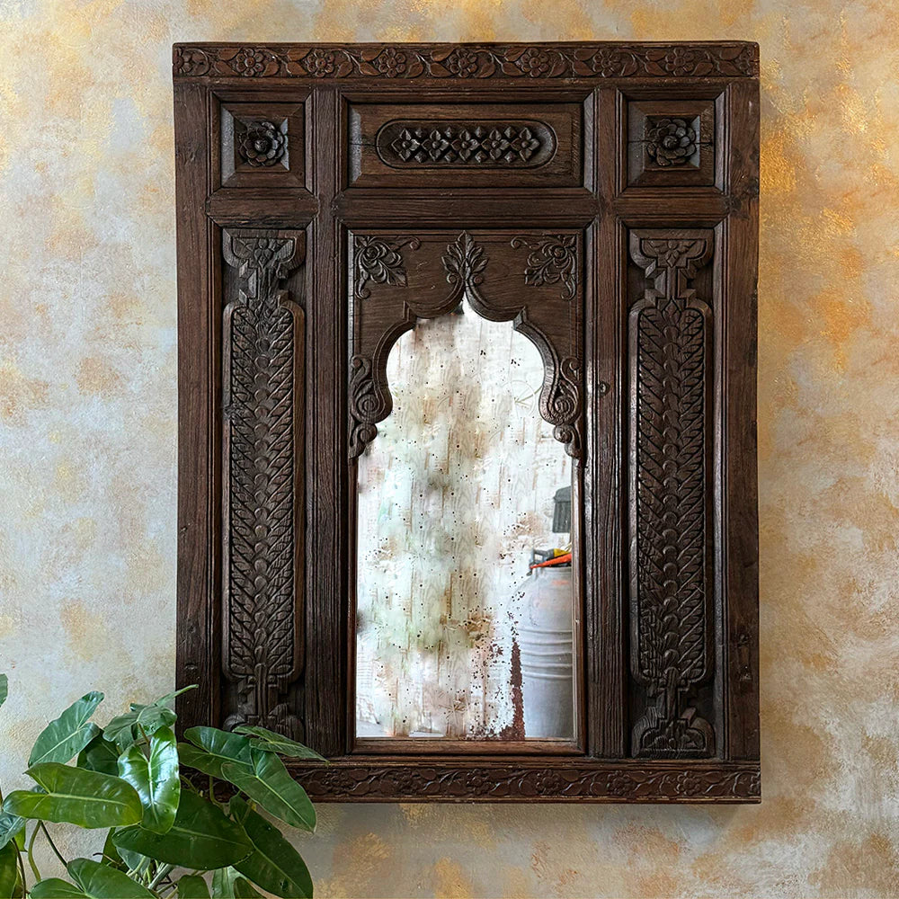 Hand Carved Solid Wooden Wall Mirror 85