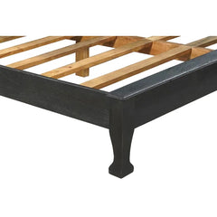 Dynasty Hand Carved Solid Wood Low Profile Standard Bed Black