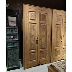 Indian Hand Carved Solid Wooden Cupboard Wardrobe D39