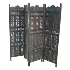 Dynasty Carved Wooden Partition Screen Brown