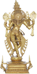 Indian Lord Krishna Tribhang Murari Chaturbhujadhari Krishna In Brass Statue