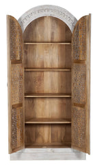 Kalah Indian Hand Carved Solid Wooden Cupboard Wardrobe D49