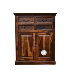 Solid Wood Indian Small Sideboard Cabinet Honey brown