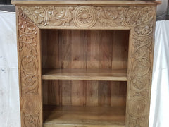 Indian Mughal Hand Carved Solid Wooden Beautiful Bookcase 106x40x183cm