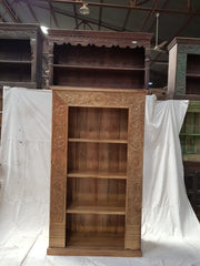 Indian Mughal Hand Carved Solid Wooden Beautiful Bookcase 106x40x183cm