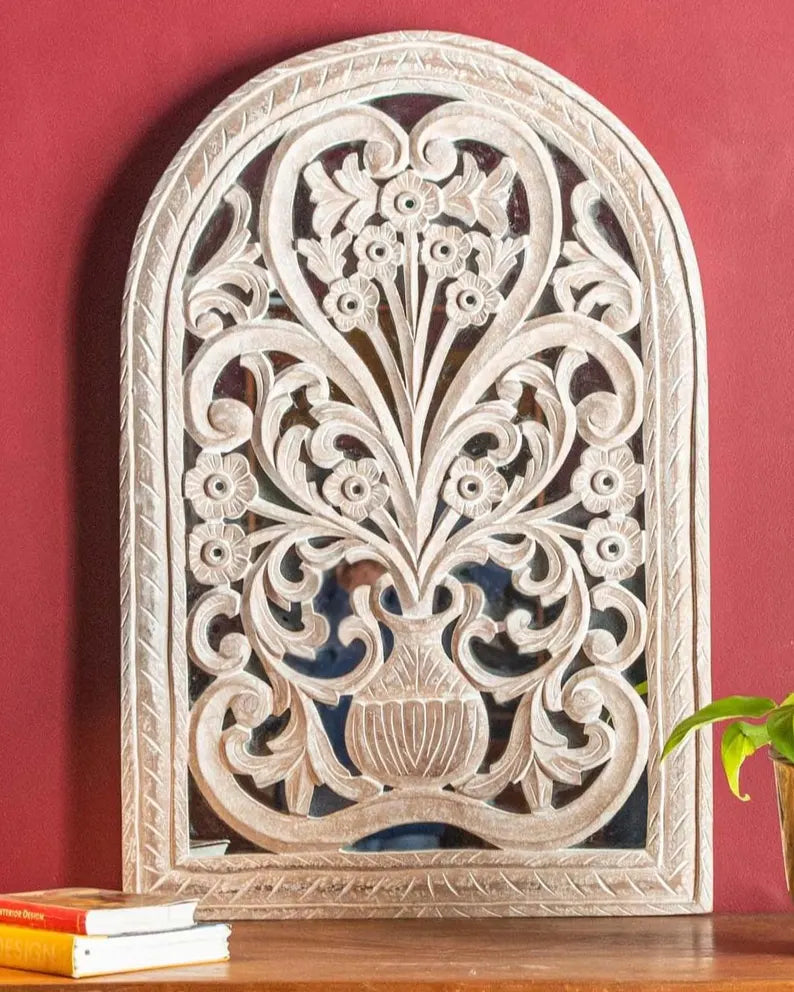 Hand Carved Solid Wood Wall Hanging Panel 22