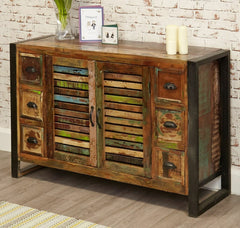 Aspen Reclaimed Wood Industrial Sideboard Buffet Hutch 120cm