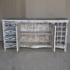 RUSTICA Reclaimed Wood Sideboard White 180x45x90 cm