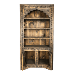 Indian Hand Carved Solid Wood Bookshelf B9