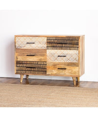 The Attic Indian Handmade Carved Solid Wood Chest of Drawers