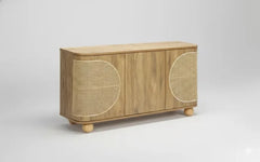 Hand Carved Solid Mango Wood 3 Door Sideboard S83