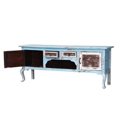 Painted French Country Solid Wood Cabriole Leg TV Unit Shabby Chic