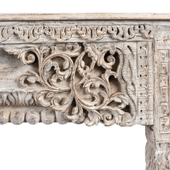 Antique Indian Hand Carved Solid Wood Console Table 03