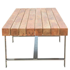 Industrial Rustic Iron & Hard Wood Large Dining Table Natural