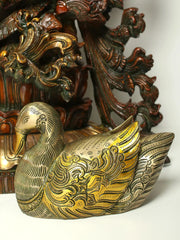 Indian Lord Goddess Sarasvati Brass Statue
